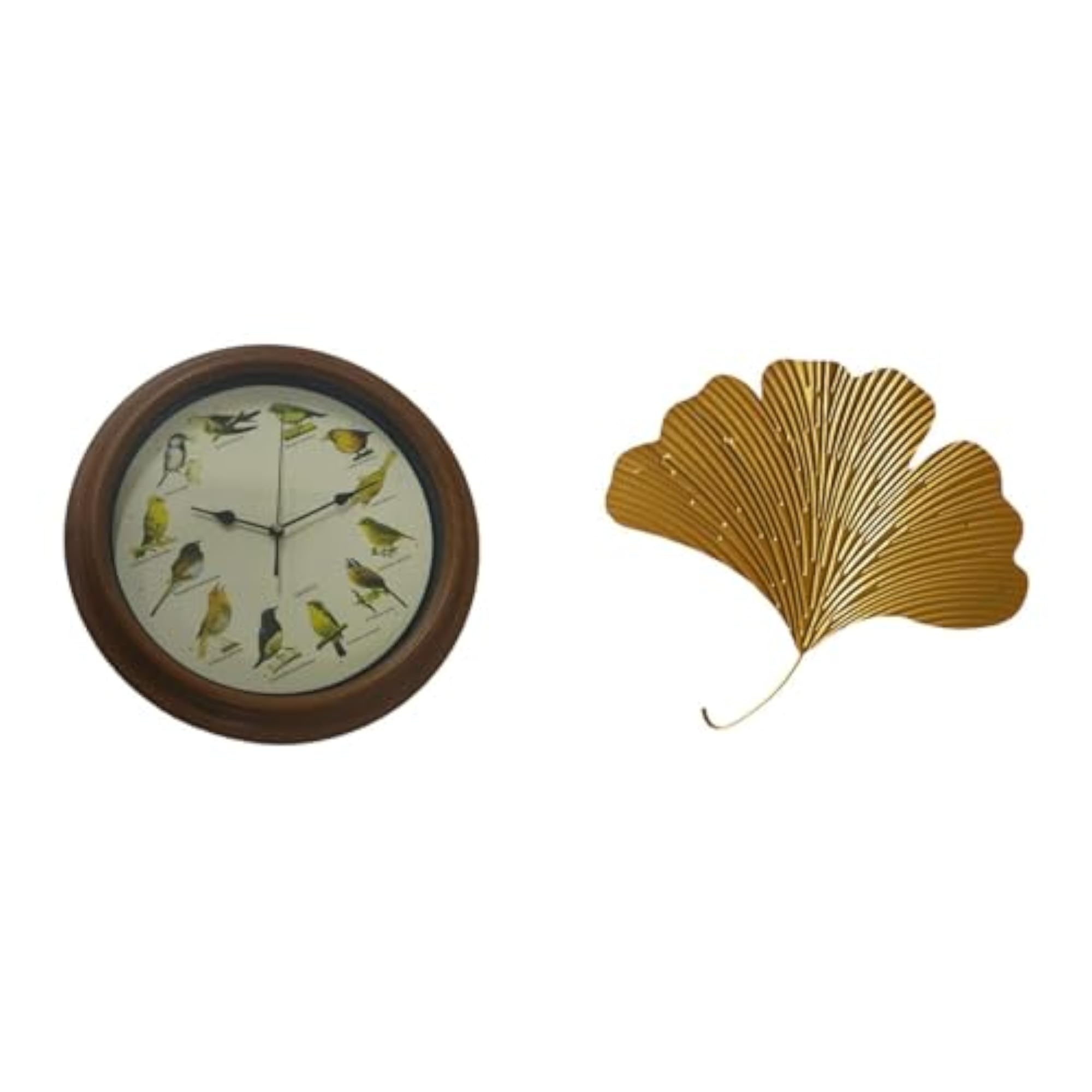 Singing Bird Wall Clock with Elegant Wrought Iron Decor